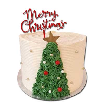 "Round shape Pineapple cake with X-mas Tree -2kgs - Click here to View more details about this Product
